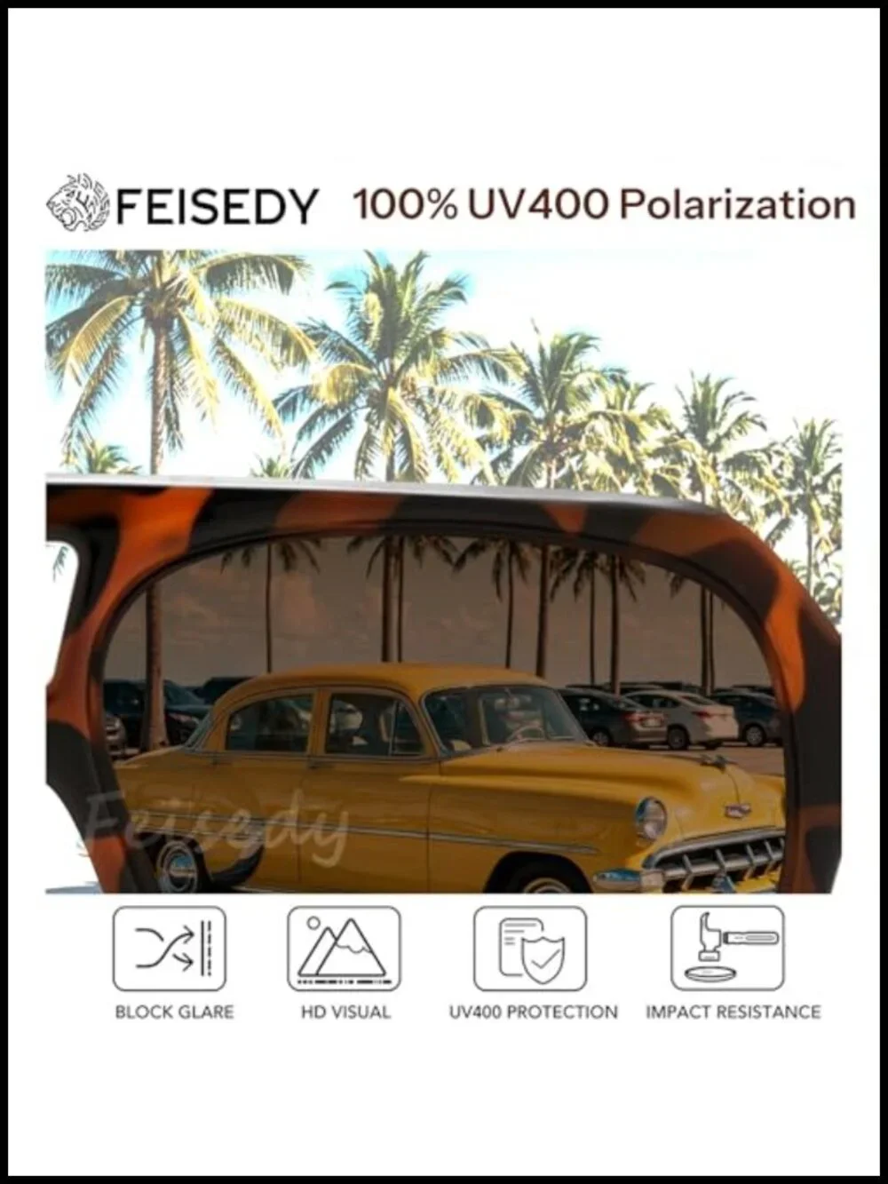 Retro Aviator Polarized Sunglasses UV400 Driving Square Frame